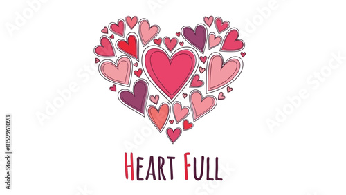 Vibrant heart full of love and affection in pink hues