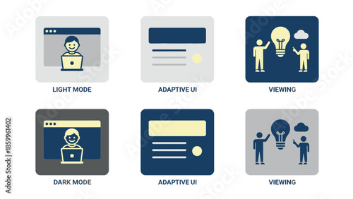 User Interface Design Concepts Light Dark Adaptive Viewing Modes.