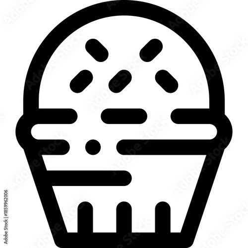 Helmet Icon Silhouette With Vent Holes, Simple Black Outline For Safety Gear