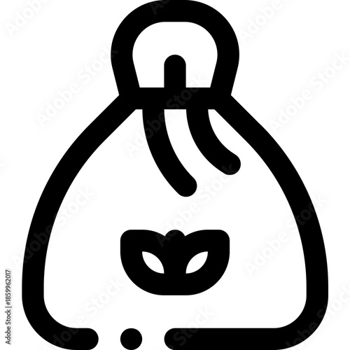Minimal Black Bag Icon With Mask Emblem — Stylized Graphic For Halloween, Costume, Or Gift Theme