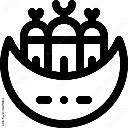 Crown Icon Logo Emblem With Crest And Smile Shape, Modern Black Silhouette for Branding