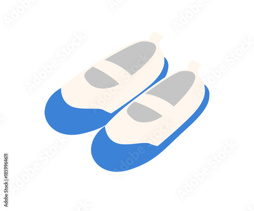 青の上靴のシンプルなフラットイラスト