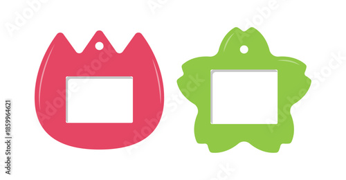 お名前バッチのシンプルなフラットイラスト