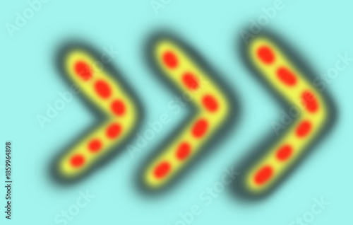 Abstract blurry premium background with soft, warm gradient blending and a direction sign for a modern concept