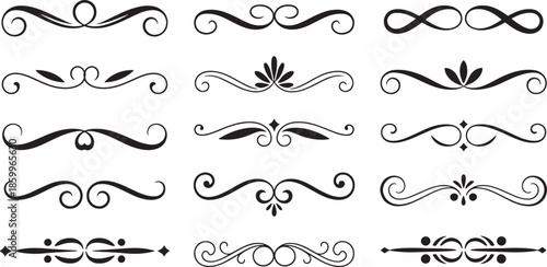 Ornamental divider vector elements design decoration for invitation card