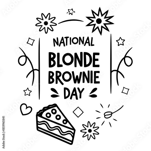 NATIONAL BLONDE BROWNIE DAY vector illustration isolated on white background