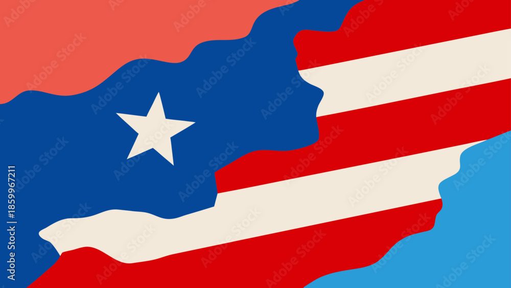 Naklejka premium Vibrant Patriotic Map Flag Symbolizing Unity and Freedom