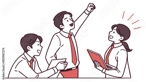 Business colleagues celebrating a successful meeting or project.