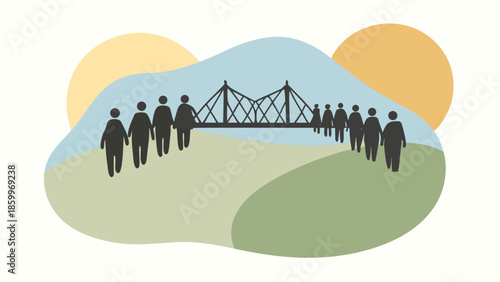 Illustrative Bridge Unity Minimalist Artistic Harmony