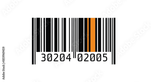 Barcode with Numbers on White Background