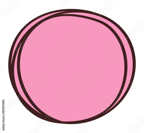 Cutout Doodle Sticker Pink Hand Drawn Icon Cartoon Symbols Emotion Creative Isolated Ornament Decorative Element 