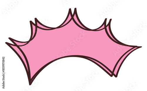 Cutout Doodle Sticker Pink Hand Drawn Icon Cartoon Symbols Emotion Creative Isolated Ornament Decorative Element 