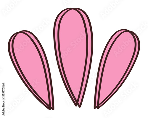 Cutout Doodle Sticker Pink Hand Drawn Icon Cartoon Symbols Emotion Creative Isolated Ornament Decorative Element 