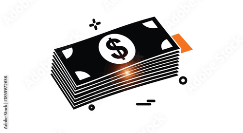 Cash Money Burning with Dollar Sign on Top