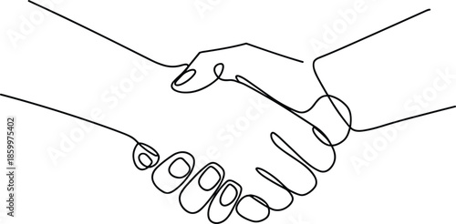 Two hands shaking with intricate line patterns handshake