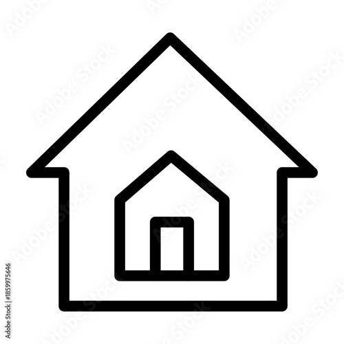 Home Unit Line Icon of Public Housing Assistance Icon Set