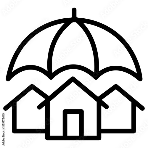 Emergency Shelter Line Icon of Public Housing Assistance Icon Set