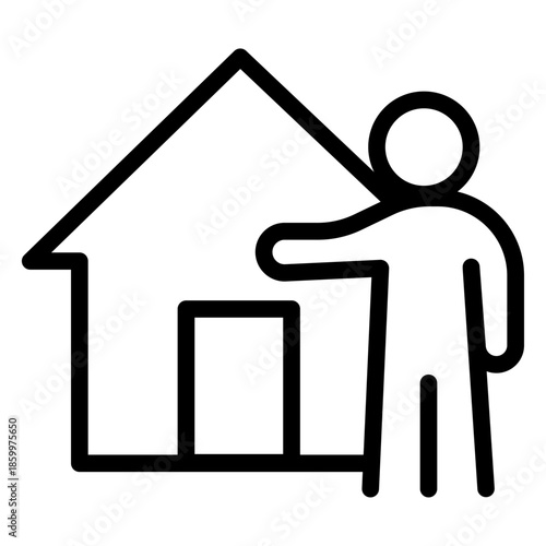 Housing Support Line Icon of Public Housing Assistance Icon Set