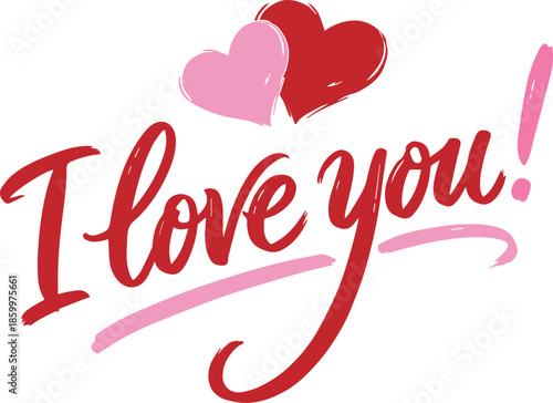 Expressing heartfelt love with cute pink and red hearts