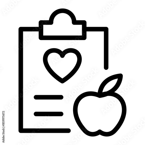 Nutrition Assessment Line Icon of Food and Nutrition Programs Icon Set