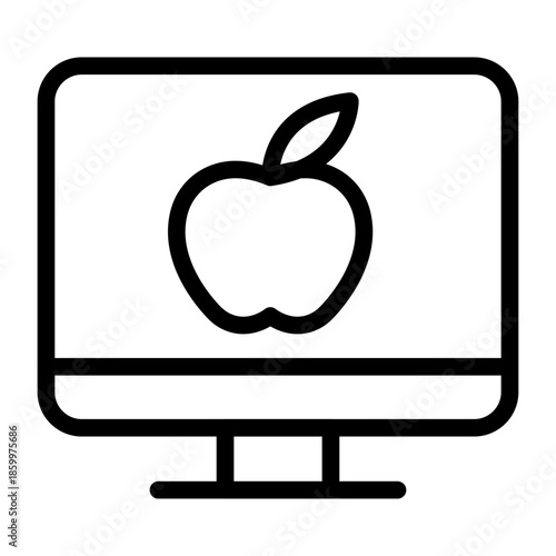 Online Nutrition Program Line Icon of Food and Nutrition Programs Icon Set