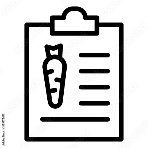 Dietary Checklist Line Icon of Food and Nutrition Programs Icon Set