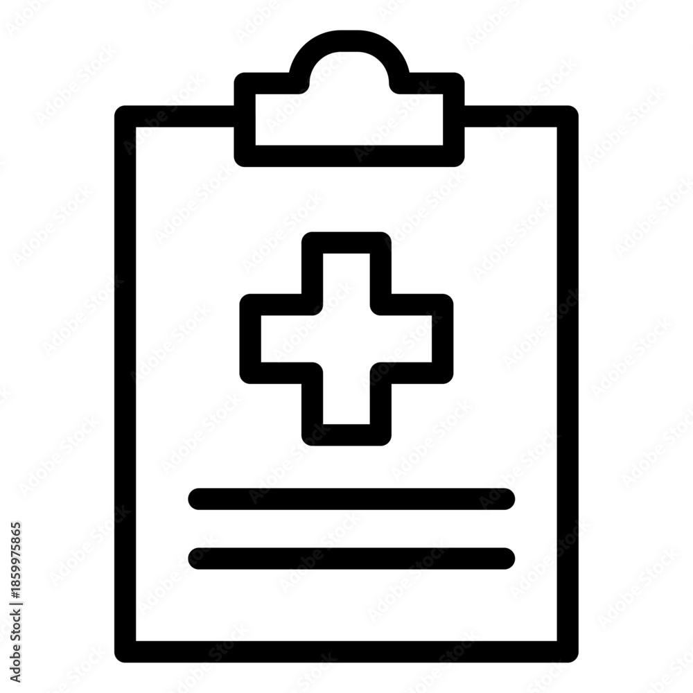 Obraz premium Medical Checklist Line Icon of Physical Examinations Icon Set