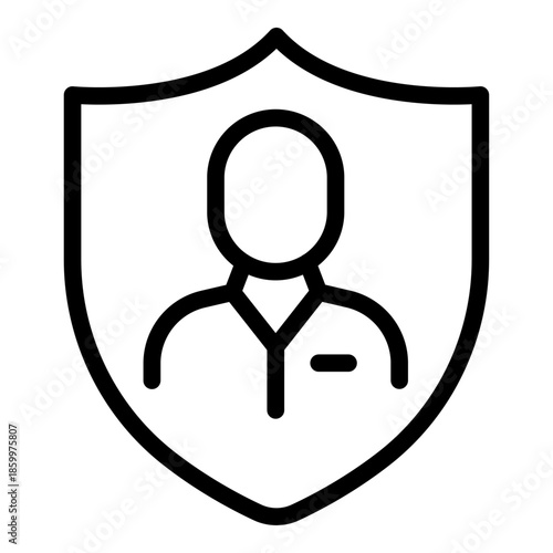 Staff Protection Line Icon of Medical Staffing Icon Set