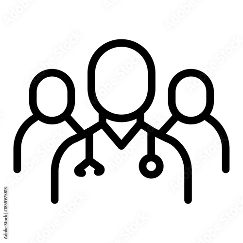 Healthcare Workforce Line Icon of Medical Staffing Icon Set