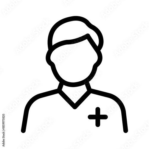 Senior Doctor Line Icon of Medical Staffing Icon Set