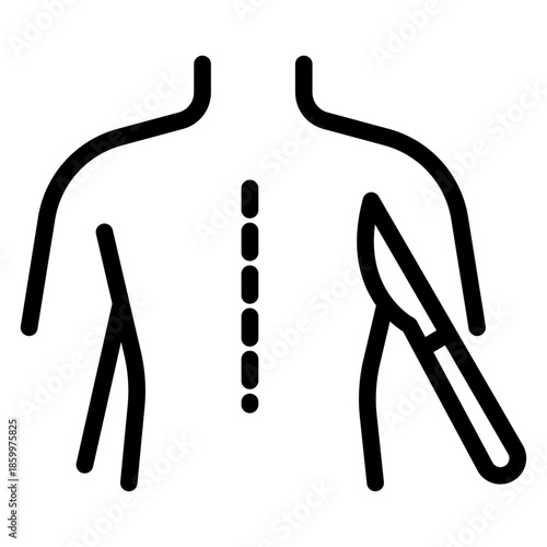 Spinal Surgery Line Icon of Surgical Procedures (Specific) Icon Set