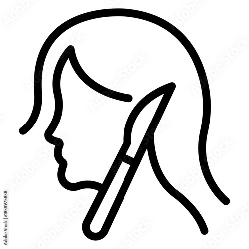 Facial Surgery Line Icon of Surgical Procedures (Specific) Icon Set