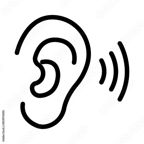 Hearing Test Line Icon of Hearing Aids Icon Set