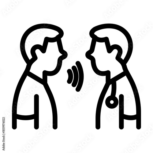 Social Communication Line Icon of Speech Therapy Icon Set