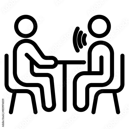 Therapy Session Line Icon of Speech Therapy Icon Set