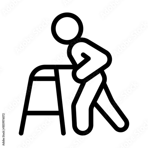 Gait and Mobility Training Line Icon of Occupational Therapy Icon Set