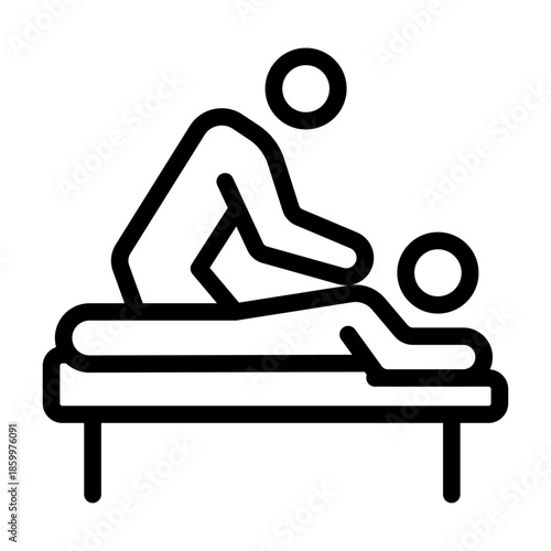 Manual Therapy Line Icon of Physical Therapy Exercises Icon Set