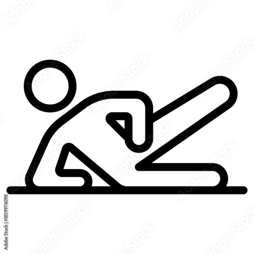 Core Strengthening Line Icon of Physical Therapy Exercises Icon Set