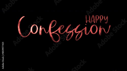 Happy confession in rose gold font is great for wedding invitations, greeting cards, social media posts, and romanticthemed designs.