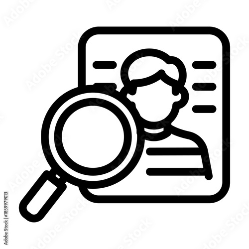 Identity Analysis Line Icon of Criminal Profiling Icon Set