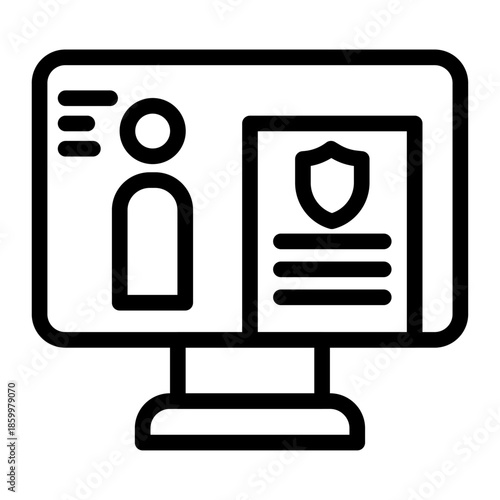 Digital Profile Analysis Line Icon of Criminal Profiling Icon Set