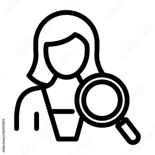 Investigator Review Line Icon of Criminal Profiling Icon Set