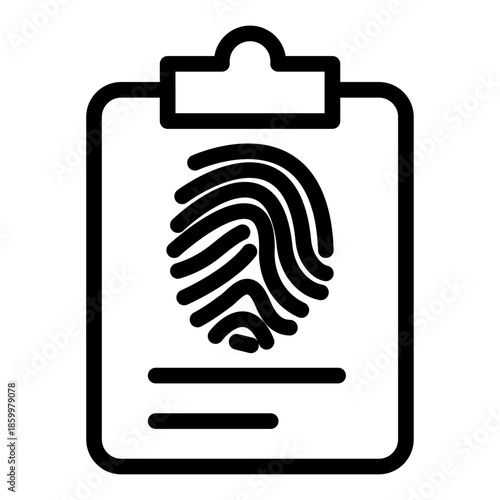 ID Fingerprint Line Icon of Fingerprint Analysis Icon Set