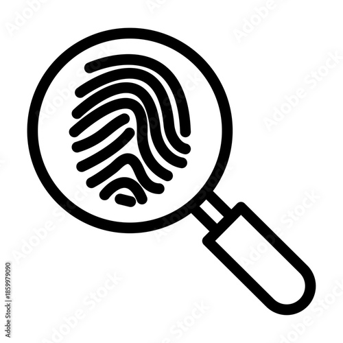 Fingerprint Search Line Icon of Fingerprint Analysis Icon Set