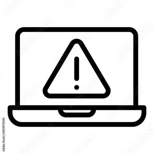 System Alert Line Icon of Cybercrime Icon Set