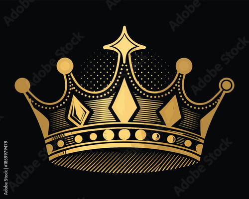 Gold King Crown Vector – Royal Authority Icon