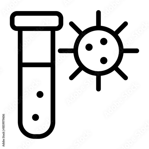 Virus Analysis Line Icon of Vaccine Development Icon Set