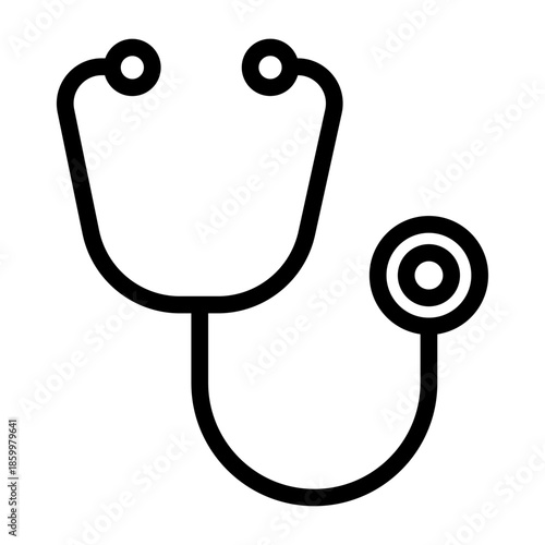 Stethoscope Diagnostics Line Icon of Cardiology Icon Set