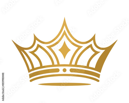 Minimal Gold Crown Icon – Modern Royal Vector Design