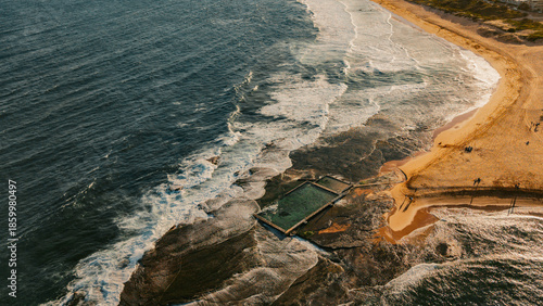 Canvastavla Aerial view of Mona Vale Beach, Northern Beaches NSW, Sydney, Australia